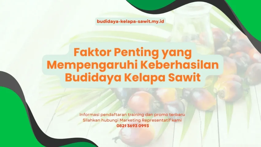 PELATIHAN FAKTOR PENTING YANG MEMPENGARUHI KEBERHASILAN BUDIDAYA KELAPA SAWIT JAKARTA